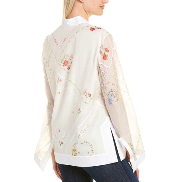 Tory Burch Handkerchief Silk Tunic Top in New Ivory Size 0 boho - Picture 4 of 14
